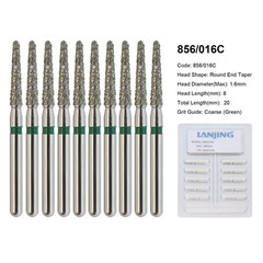 Dental Diamond Burs FG Round End Taper Super Coarse Fine Grit High Speed 856 850
