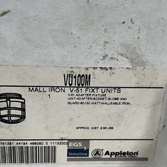 Appleton VU100M Unit Adapter & Guard 60 to 150w 150 VAC for V-51 Fixtures