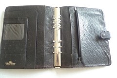 MULBERRY – A5 OSTRICH TEXTURED LEATHER PLANNER & PAPER SHEETS – MADE IN UK