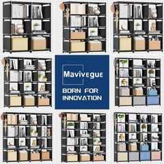 Mavivegue Bookcase 18-Cube Extra Large Book Shelf DIY Cube Storage Organizer-