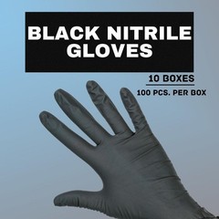X-Large 6 MIL Textured Black Nitrile Exam Powder-Free Gloves 1000 Pieces