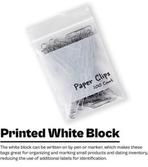 1000/PCS White Block 3″x4″ Clear Reclosable Seal Bag Plastic Zip Lock Bags 2Mil