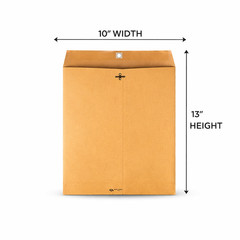 10×13 Kraft Clasp Envelopes #97 Brown 28lb Metal Clasp Catalog Mailing 10-300