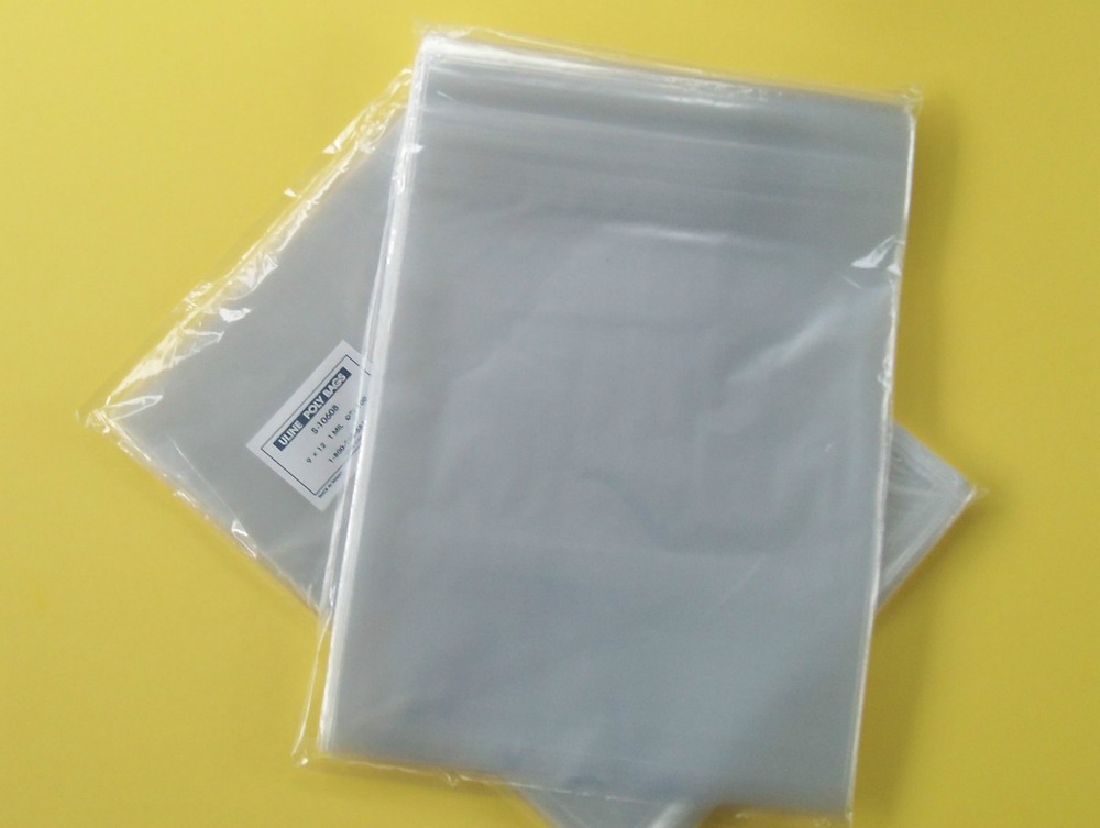500 9 x 12 POLY T – SHIRT CLEAR PLASTIC BAGS 2″ BACK FLAP 1 MIL CLOTHING