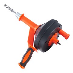 VEVOR Drain Auger 25ft 1/4in Drum Plumbing Drain Snake Clog Remover Manual-feed