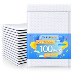 Poly Bubble Mailers 6×10″ Padded Envelope Self Seal Mailing Bags 100Pcs White