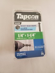 *75-PACK* Tapcon 1/4 in. x 1-1/4 in. Hex-Washer-Head Black Concrete Anchors