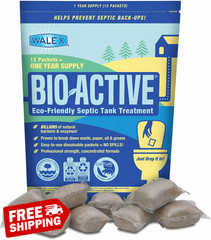 Walex Bio-Active Septic Tank Treatment – 1 Year Supply, Odor Control Packets