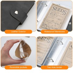 Seed Organizer Binder with 50PCS Envelopes & 50 Storage Pockets for Garden Lover
