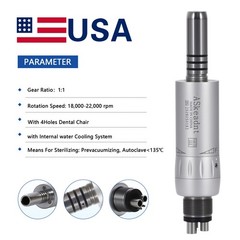 1-10* Dental Inner Channel E-type Air Motor Handpiece 4 Hole Low Speed E-type