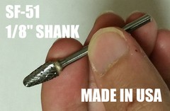 SF51D Tree Shape Tungsten Carbide Burr Bur Cutting Tool Die Grinder Bit 1/8″