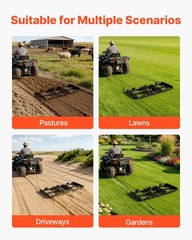 VEVOR Drag Harrow 48 x 20 in Tow-Behind Driveway Grader Fits ATVs UTVs Tractors