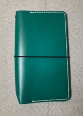 B6 Slim Leather Notebook Cover Handmade (Emerald Green) (BRAND NEW)