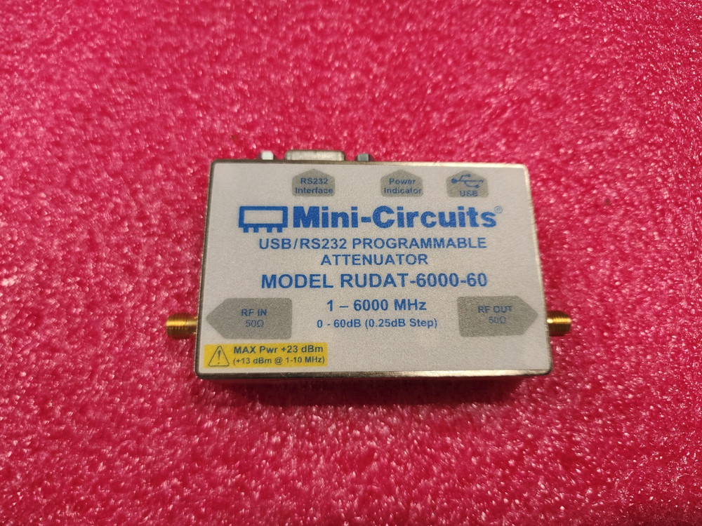 Mini-Circuits RUDAT-6000-60 1-6000MHz 0-60dB (0.25 Step) USB/RS232 Attenuator
