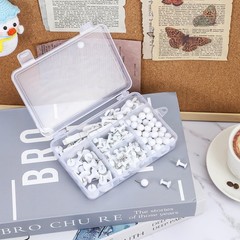 200 Pieces Push Pins Set, 5 Types White Thumb Tacks Cute Decorative Push Pins…