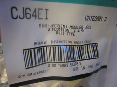 10 yes 10 Panduit CJ64EI Made USA (10 items) 6 position 4 -wire RJ11 type Jack