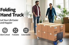 3 in 1 Aluminum Hand Truck Folding Dolly Cart 660 lbs Capacity Heavy Duty
