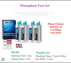 Dental MEDIUM BODY FAST SET VPS PVS Impression Material FAST Set 50ML Cartridges