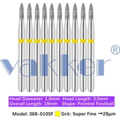 Dental Diamond Burs FG Football Egg Super Fine Medium Coarse Grit 368 369 379