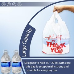 YoYoRain White Thank you bags, 100PCS T shirt To Go Large, Red Desig