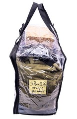 6-Pack Clear Vinyl Moving Storage Bags w Dual Zipper, Handles & ID Insert Pocket