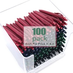 Deegtran 100 Pack No Bleed Black Barrel Click 1 Count (Pack of 100),