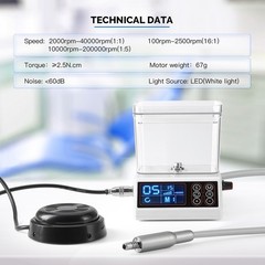 AZDENT Dental Brushless LED Electric Micro Motor Water Tank/1:1/1:5 Handpiece
