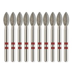 Zirconia Dental Burs Diamond Football Z368/023F Fine Grit Red for High Speed