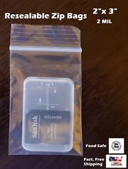 2″x 3″ Clear 2 Mil Plastic Zip Seal Bag Reclosable Top Lock 2Mil Small Baggies