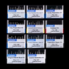 AZDENT Dental FG Diamond Burs Composite/Polishing Kit for High Speed Handpiece