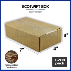 1-200 7x4x3 “EcoSwift” Cardboard Packing Mailing Shipping Corrugated Box Cartons