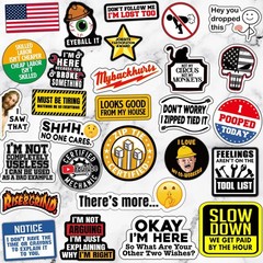 173 PCS Funny Hard Hat Stickers Waterproof Blue Collar Decals Pack Laptop Helmet