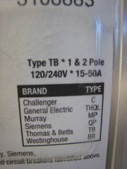 3 yes 3 Interchangeable Ace 20 Amp Double Pole Circuit Breaker 3108883 FREE SHIP