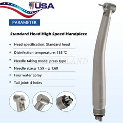 NSK Style Dental LED E-generator Fiber Optic 4 Spray Handpiece 4H Standard Head