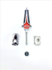 1967 GTX 426 Hood Ornament Assembly. Color : Red 1967 GTX EMBLEM