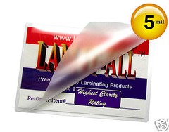 LAM-IT-ALL Hot 5 Mil Business Card Laminating Pouches 2.25 x 3.75 [100/pk] Clear