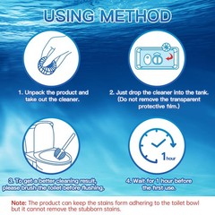 Vacplus Automatic Toilet Bowl Cleaner Tablets, 1 Count (Pack of 100), Blue