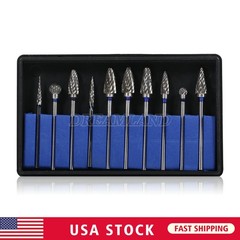 10 Pcs Tungsten Carbide HP Dental Acrylic Bur Drill Coarse Cutter 2.35mm Shank A