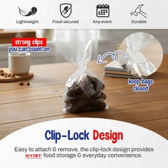 MT Products White Disposable Plastic Clip and Bread Bag Clips – Pack of 500