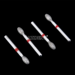 10Pcs/Pack Dental Dimond Burs Football #379-023F Fine Red Azdent