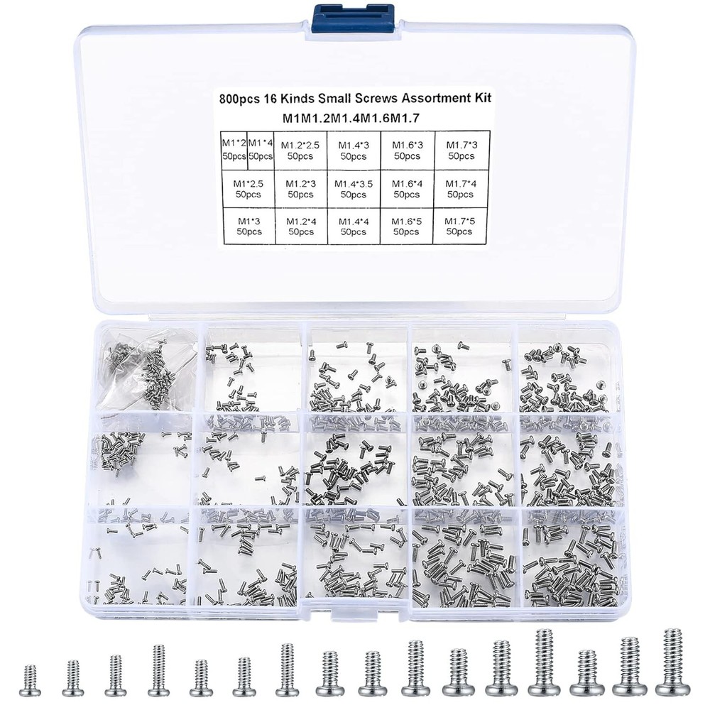 800 Pcs Tiny Screws for Electronics Micro Small Mini Phillips Pan Head Machine