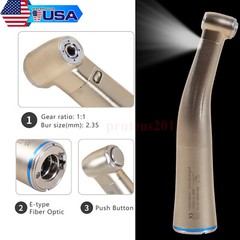 Dental Contra Angle Handpiece 1:1 LED Fiber Optic Low Speed φ2.35mm Fit Kavo NSK
