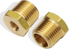 1/2 Inch NPT Male to 1/8 Inch NPT Female Reducing Brass Bushing Adapter – 2 Pack