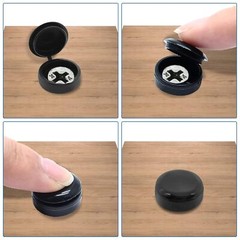 Black Screw Caps w/ Flip Tops Hinged Covers for Phillips Screws Waterproof 50pcs