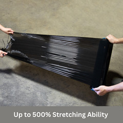 18″ x 1500′ 60 Gauge 4 Rolls Pallet Wrap Stretch Film Hand Shrink Wrap Black NEW