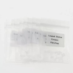 10Pcs/pack Dental Ortho Ceramic Clear Lingual Button Bondable Round Composite