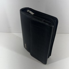 Franklin Covey Leather 6 Ringed Binder W/ Inserts Textured Pocket Compact Black