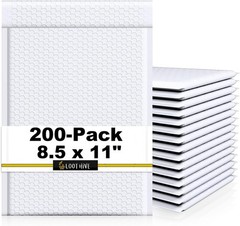 200-Pack WHITE 8.5 x 11″ Padded POLY BUBBLE MAILER Bag shipping #2 mail envelope