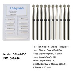 Dental Round Diamond Bur Long Surgical Diamond Bur FG High Speed Coarse Fine 801