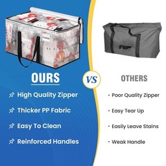 RoomHacks Heavy Duty Clear Moving Bags with Reinforced Handle and Double Zipp…